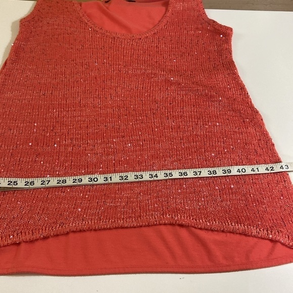 ASHLEY STWART SEQUINED FRONT,PEACH, ARMHOLE TOP. SIZE14-16 - Picture 8 of 8